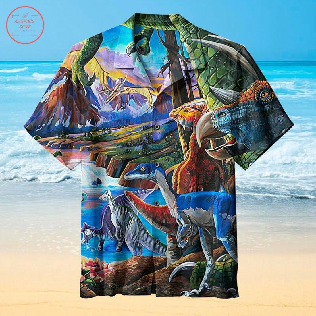 Dinosaur Roaming Hawaiian Shirt Outfit Beach Summer