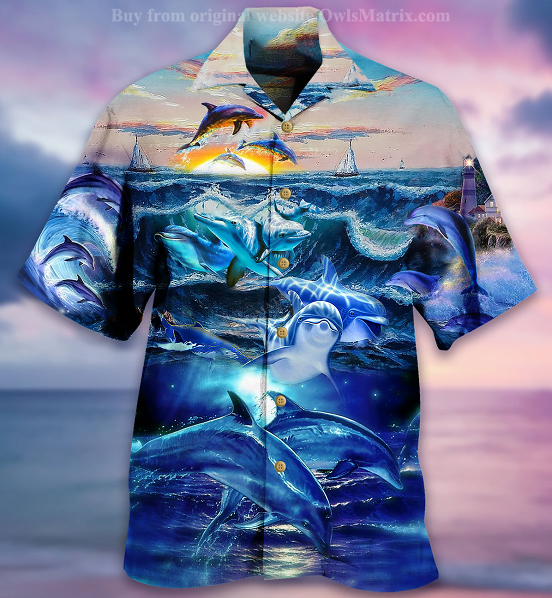 Dolphin Love Ocean Love Human Hawaiian Shirt