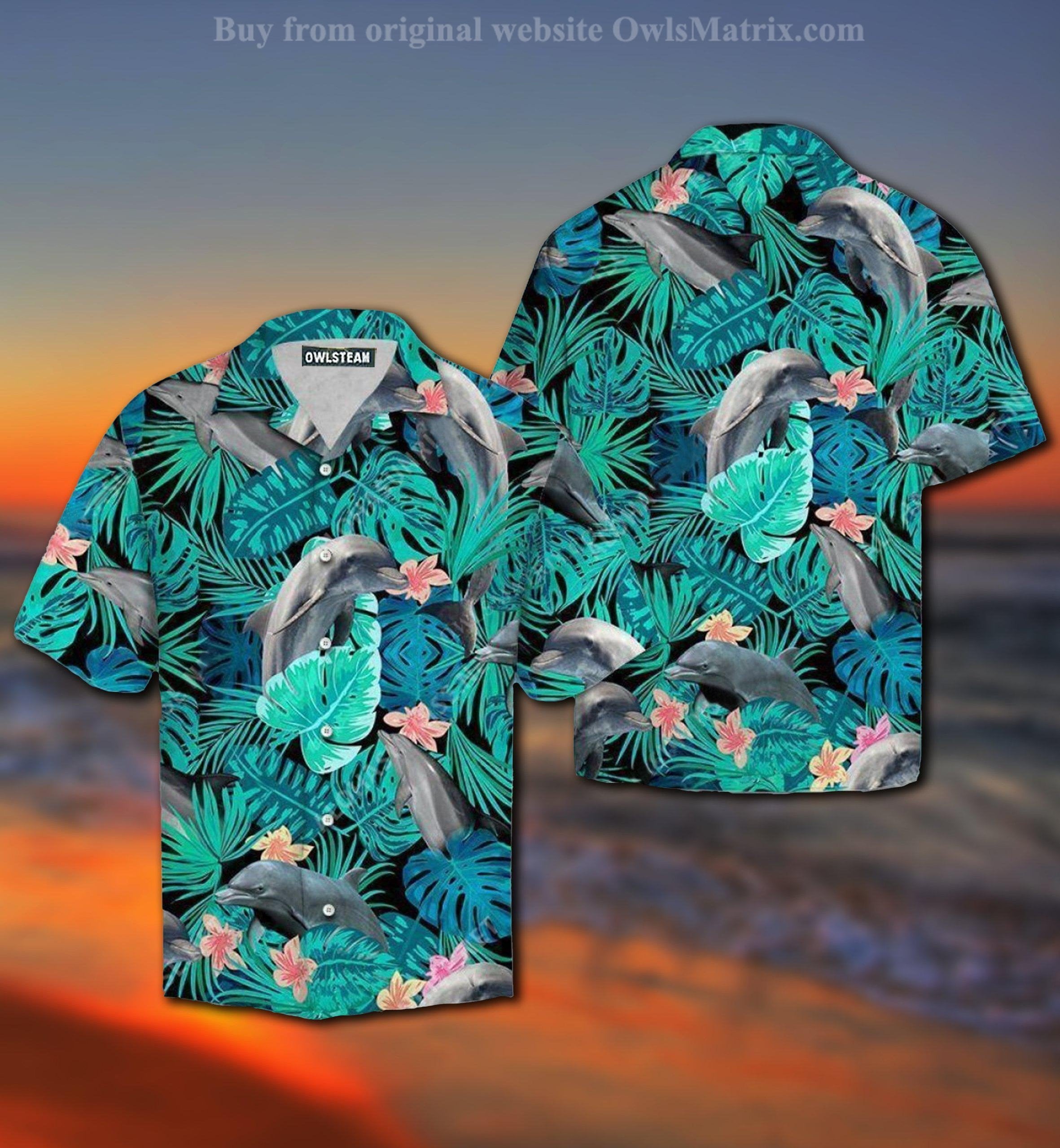 Dolphin Tropical Forest Hawaiian Shirt