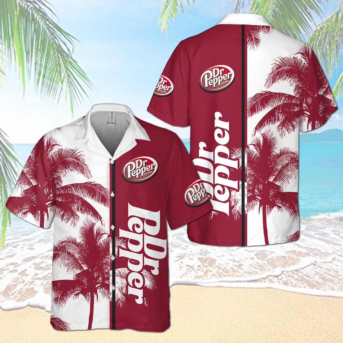 Dr. Pepper Palm Tree Hawaiian Shirt