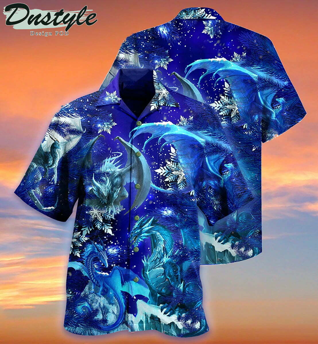 Dragon Merry Snow Love Life Hawaiian Shirt