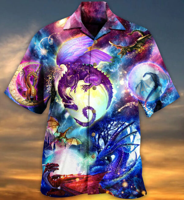 Dragon Neon In The Universe Hawaiian Shirt