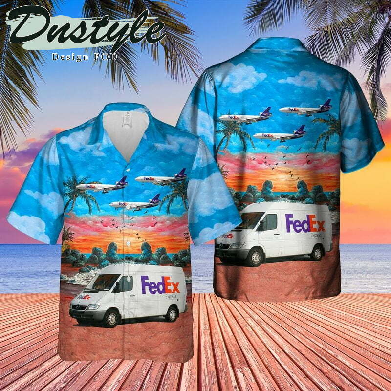 Fedex Express Delivery Van Hawaiian Shirt