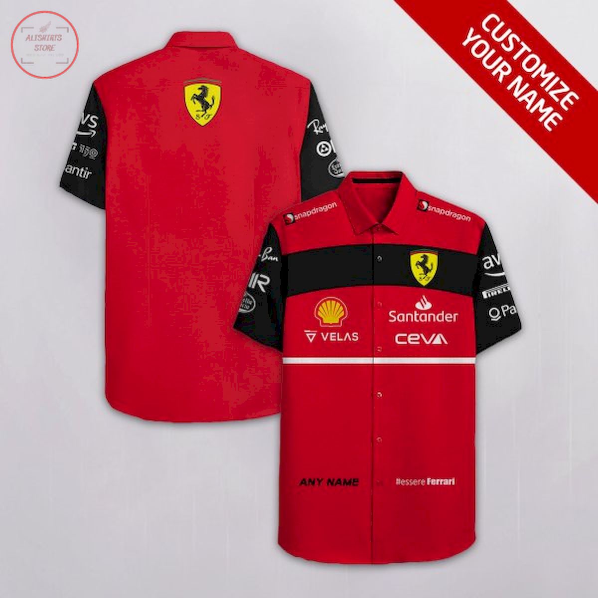 Ferrari F1 Racing Team Custom Hawaiian Shirt