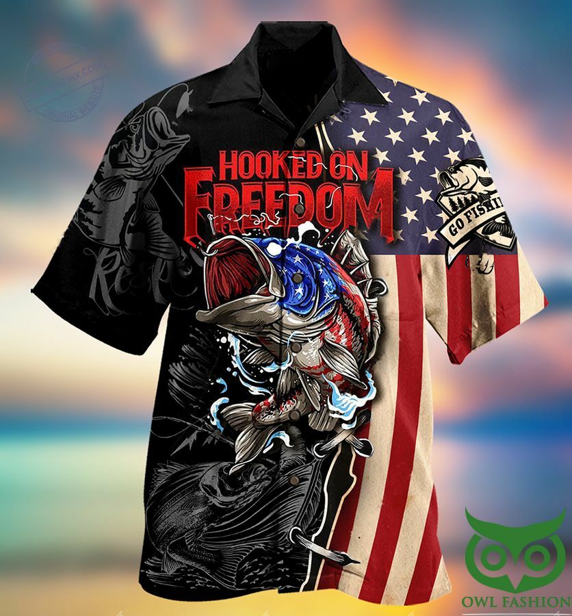 Fishing Hooked On Freedom Limited Hawaiian Shirt