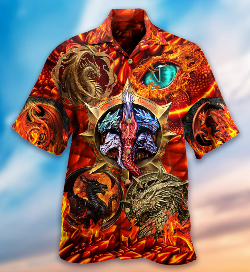 Five Dragon Fire Hawaiian Shirt Beach Summer Outfit