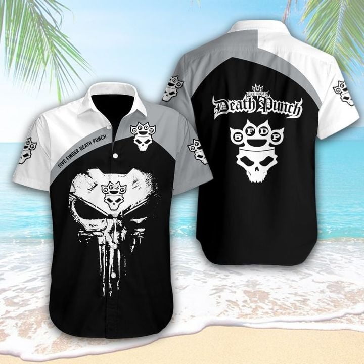 Five Finger Death Punch Punisher Skull Hawaiian Shirt