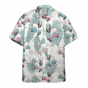 French Bulldog On Skateboard Hawaiian Shirt