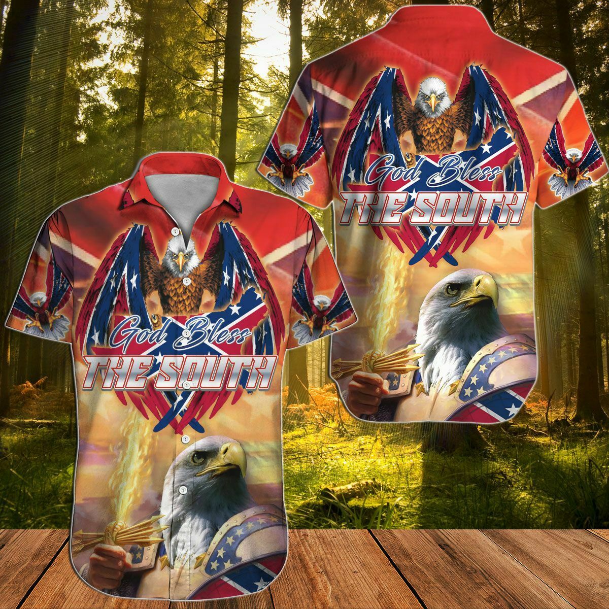 God Bless The South Eagle Soldiers Hawaiian Shirt