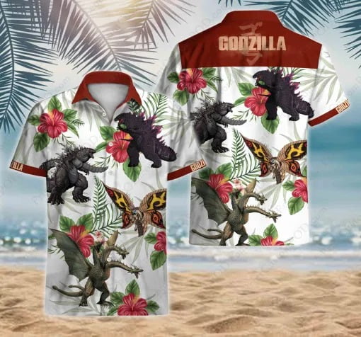 Godzilla Hawaiian Shirt Summer Outfit Beach