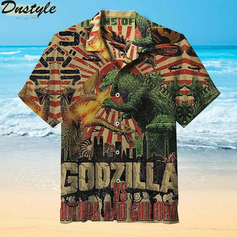 Godzilla Vs Mothra And Ghidorah Hawaiian Shirt