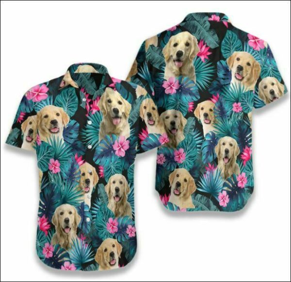 Golden Dog Tropical Hawaiian Shirt