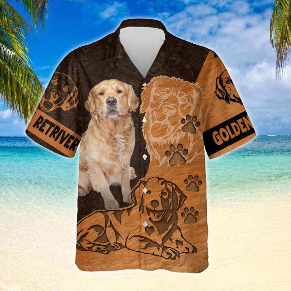 Golden Retriever Funny Hawaiian Shirt