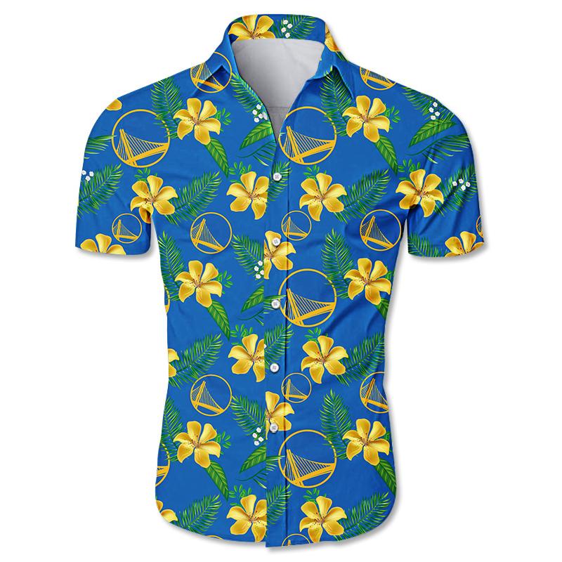 Golden State Warriors Floral Small Flowers Hawaiian Shirt