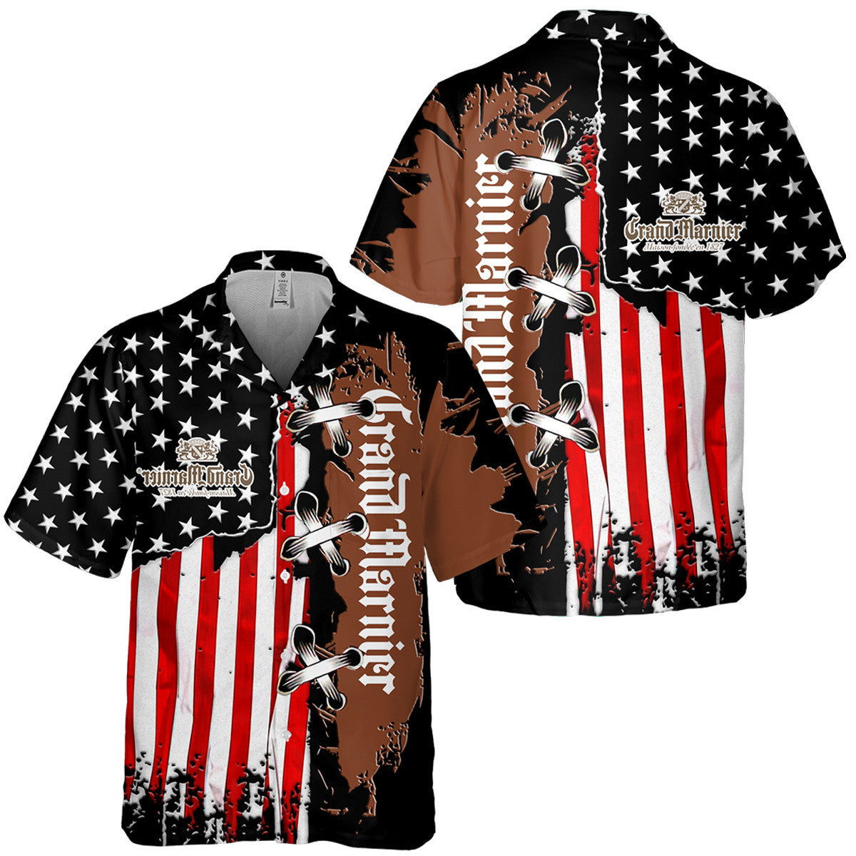 Grand Marnier Usa Flag Hawaiian Shirt