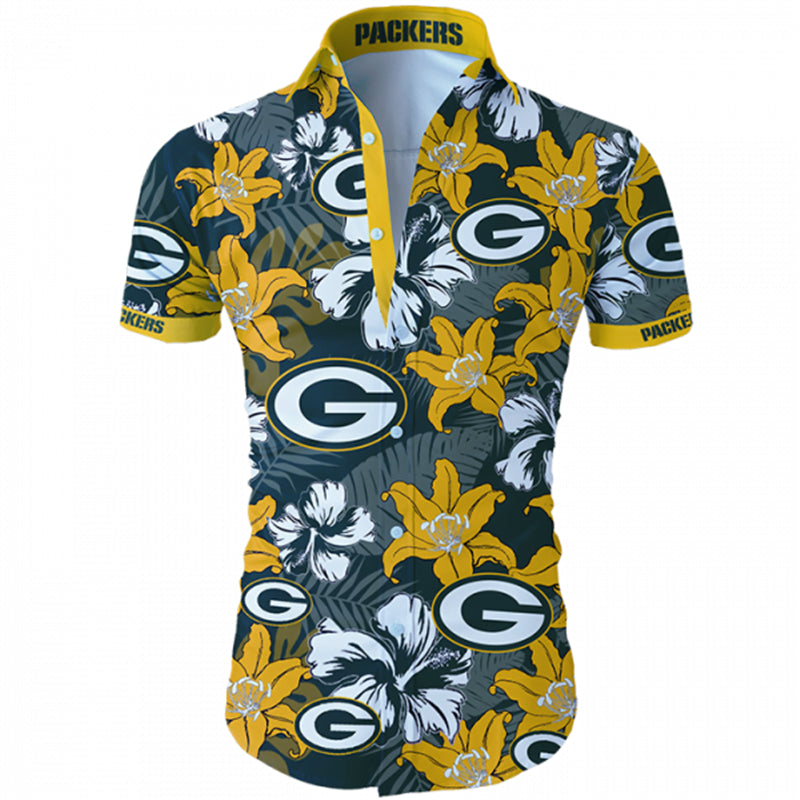 Green Bay Packers Tropical Flower Hawaiian Shirt