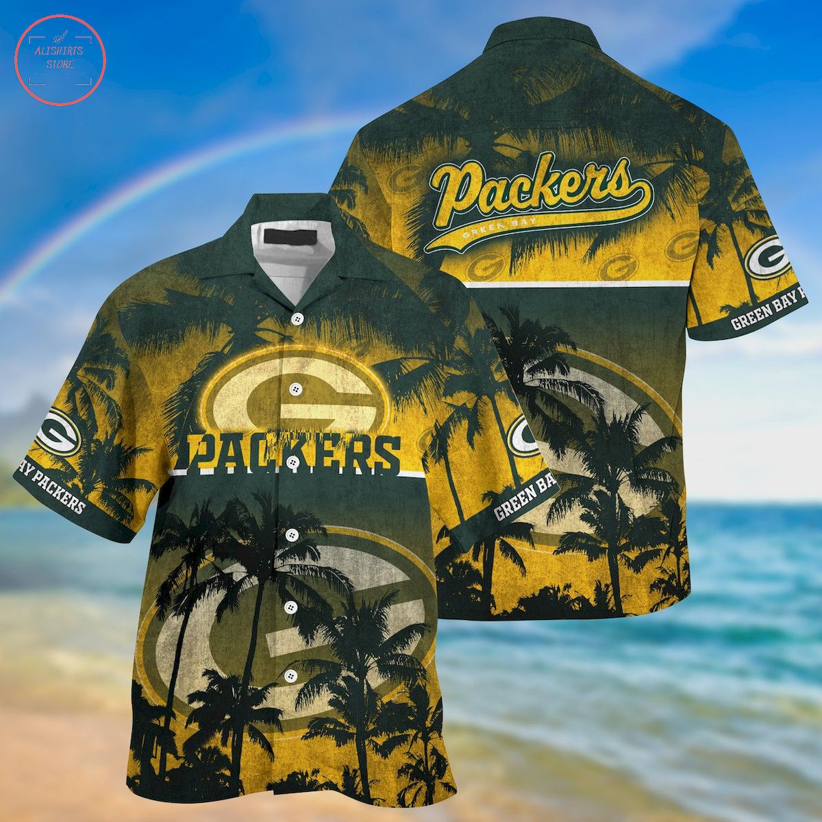 Green Bay Packers Palm Hawaiian Shirt