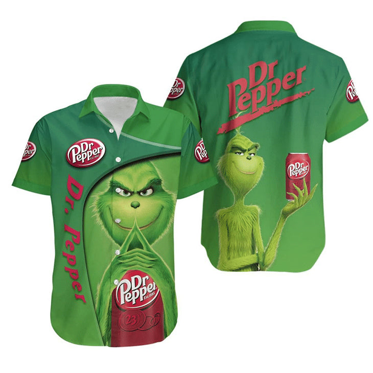 Grinch Dr Pepper Hawaiian Shirt Beach Outfit Summer