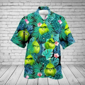 Grinch Tropical Floral Hawaiian Shirt