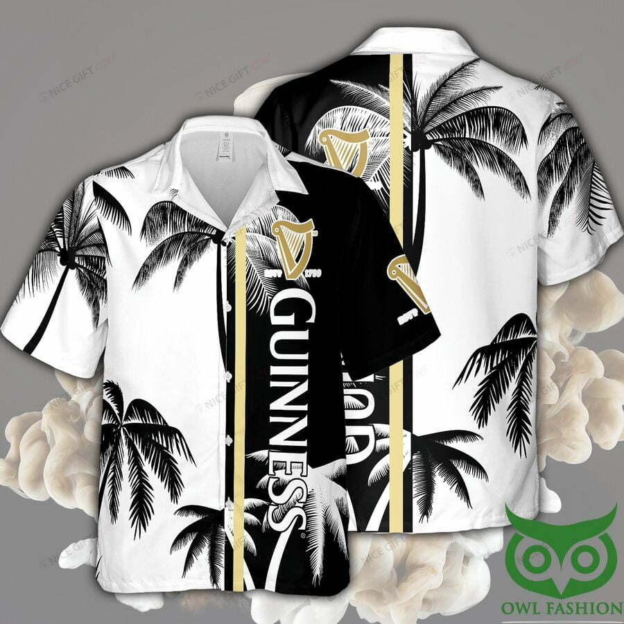 Guinness White And Black Coconut Hawaiian Shirt