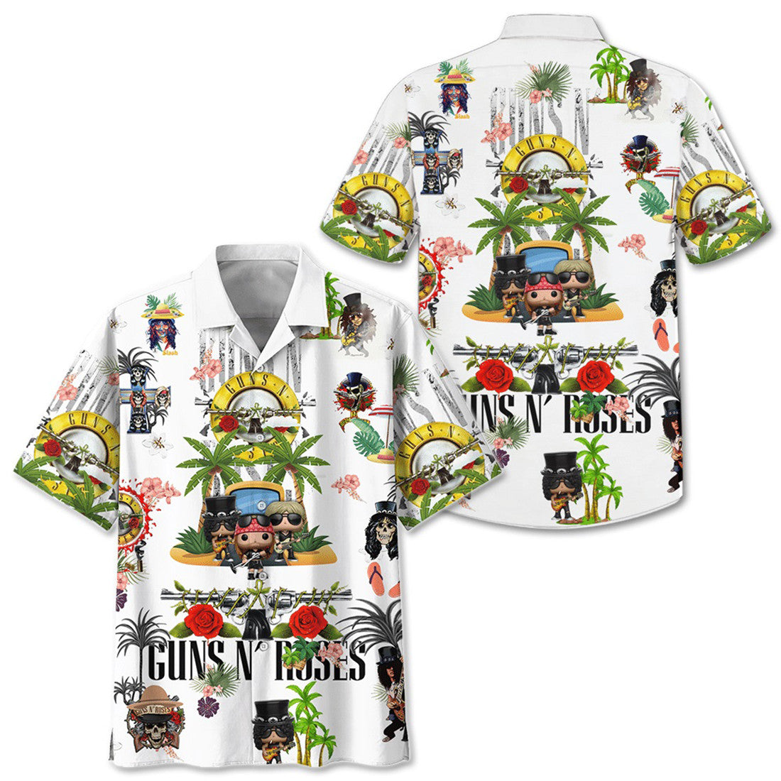 Gun N Roses Hawaiian Shirt Summer Outfit Beach