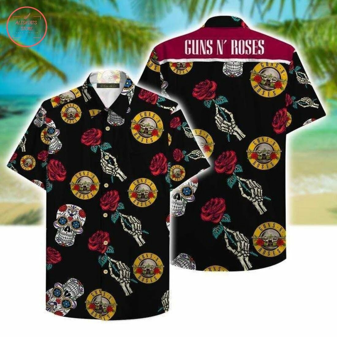 Guns N Roses S Hawaiian Shirt Summer Beach Outfit