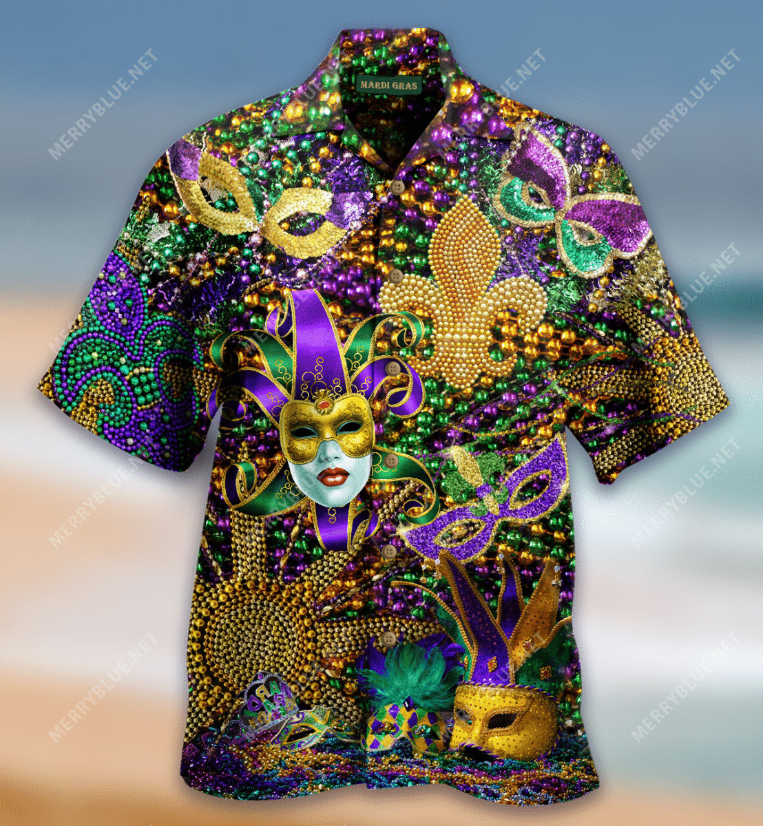 Happy Mardi Gras Hawaiian Shirt Summer Outfit Beach