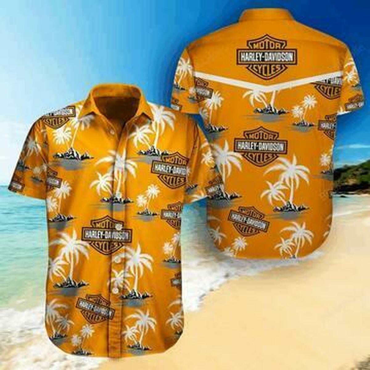 Harley Davidson Hawaiian Shirt Summer Outfit Beach