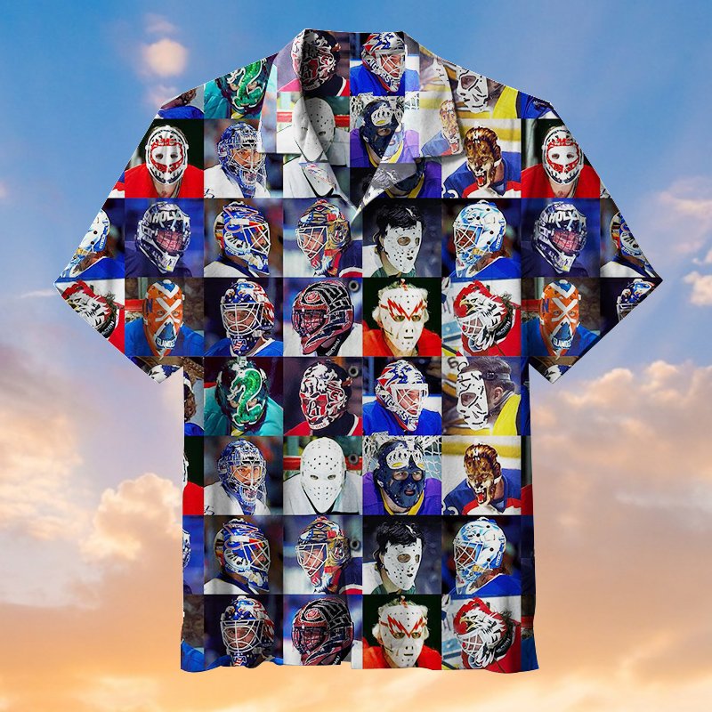 Retro Hockey Goalie Mask Hawaiian Shirt