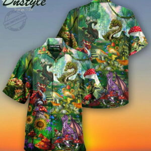 Hippie Magic Mushrooms Dragon Hawaiian Shirt