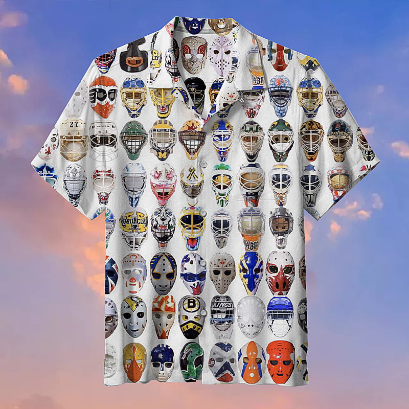 Hockey Goalie Mask Hawaiian Shirt