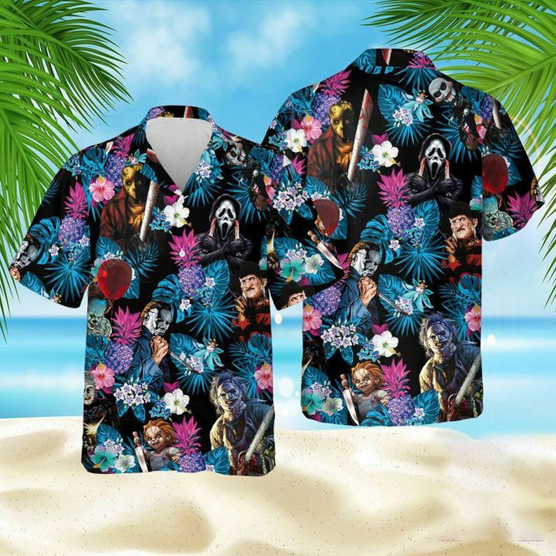 Horror Character Floral Hawaiian Shirt