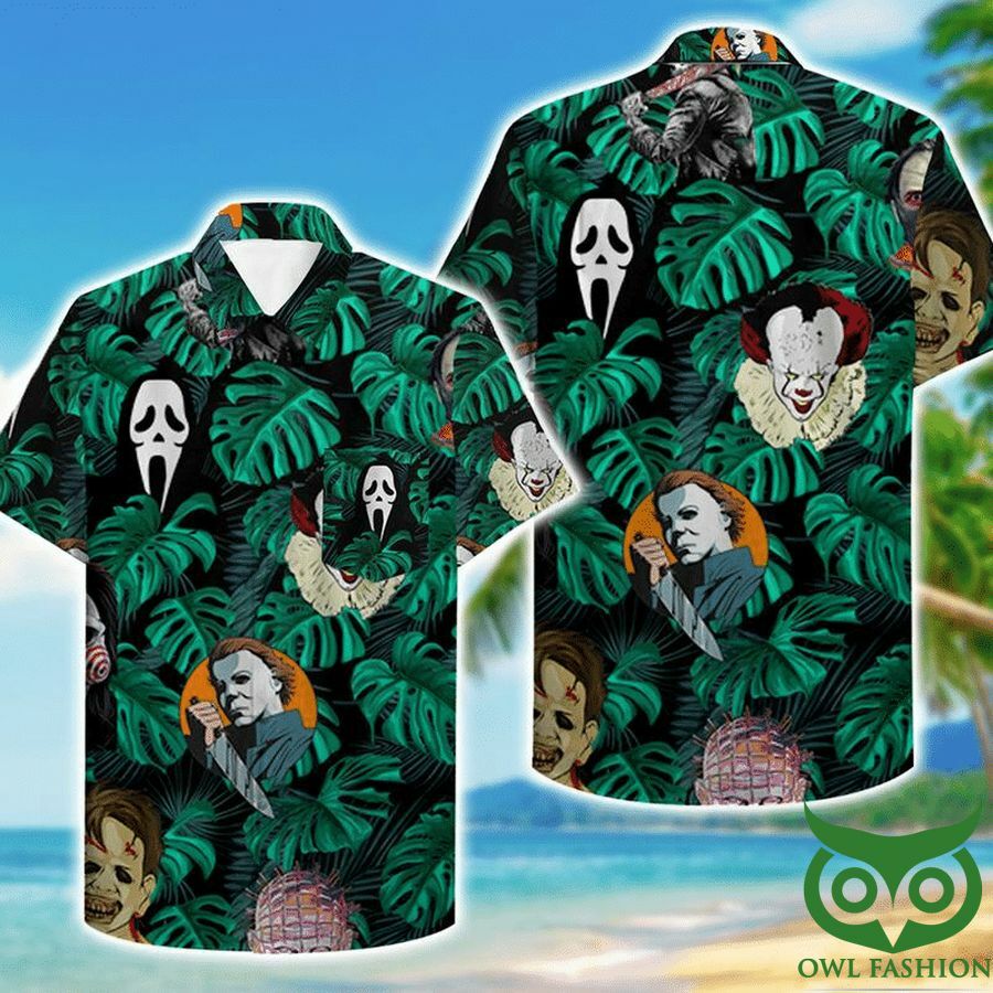 Horror Movies Killer Characters Leaf Hawaiian Shirt