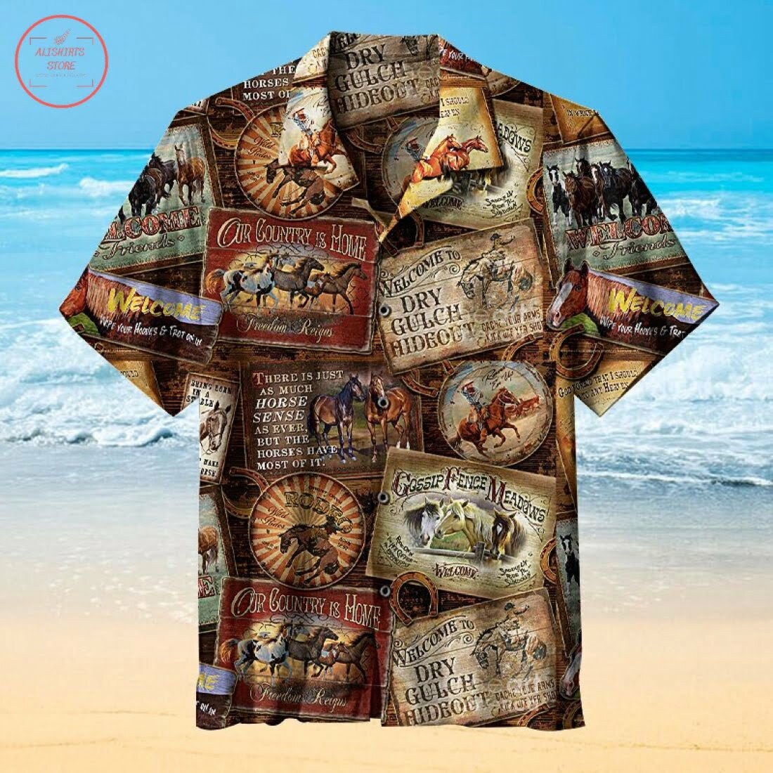 Horse Sign Hawaiian Shirt Summer Beach Outfit