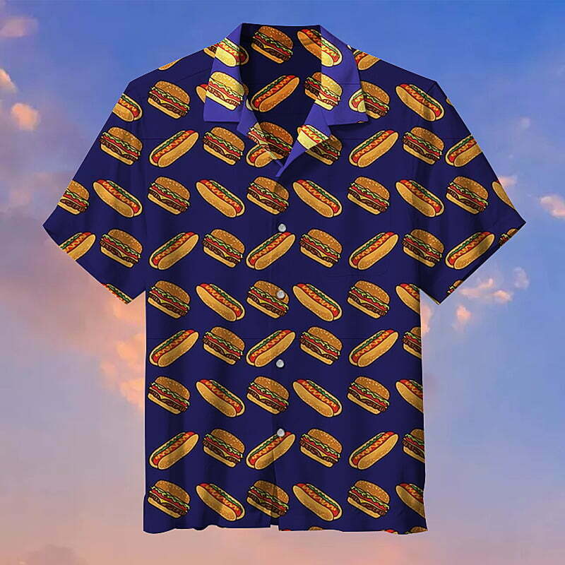 I Love Dogs And Hamburgers Hawaiian Shirt