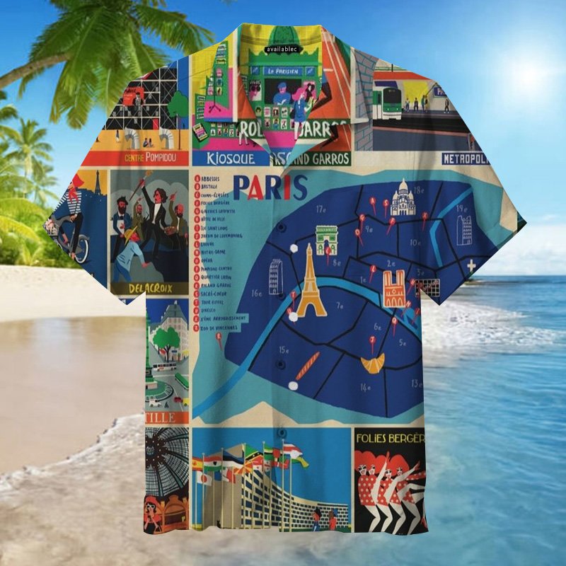 I Love Paris Hawaiian Shirt Beach Summer Outfit