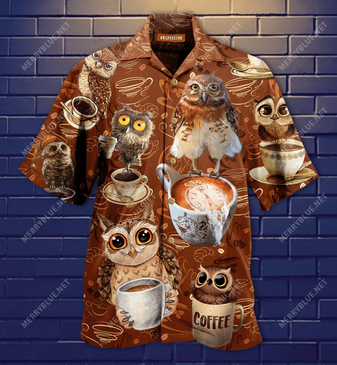 I Run On Coffee Owl Funny Hawaiian Shirt