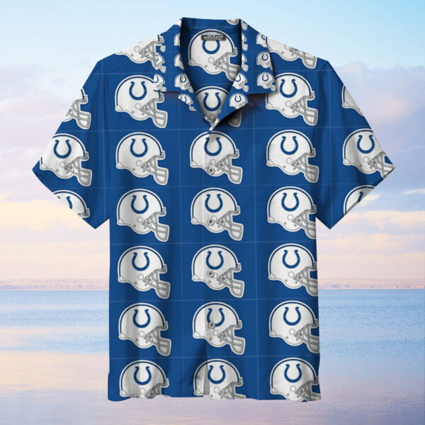 Indianapolis Colts Check Hawaiian Shirt