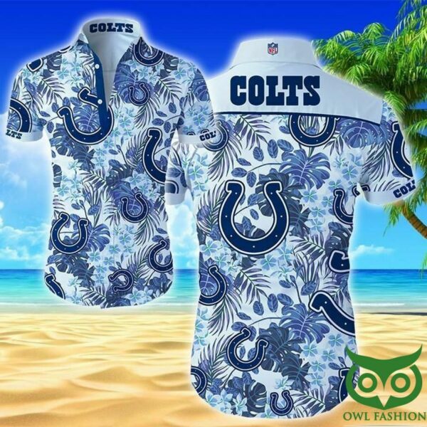 Indianapolis Colts Dark Blue And Indigo Blue Hawaiian Shirt