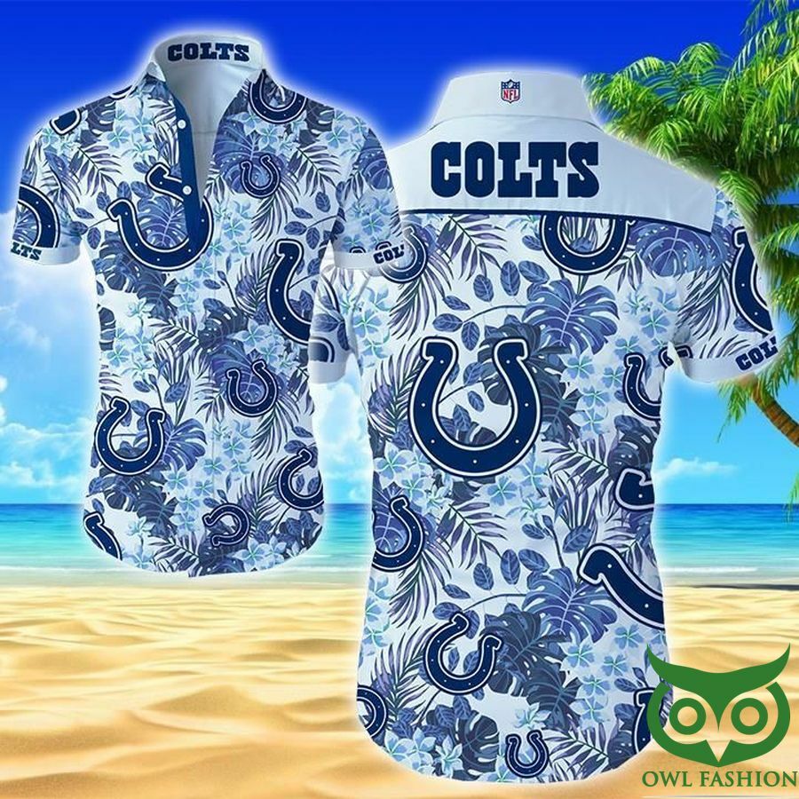 Indianapolis Colts Dark Blue And Indigo Blue Hawaiian Shirt