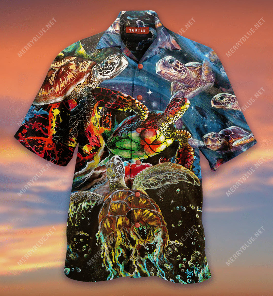 Ink Waves Of Turtle Hawaiian Shirt