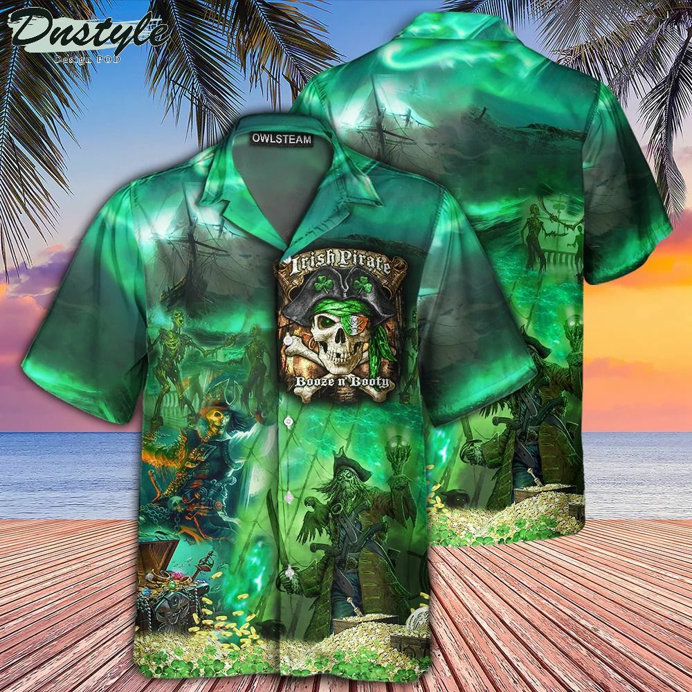 Irish Pirate Booze And Booty Hawaiian Shirt