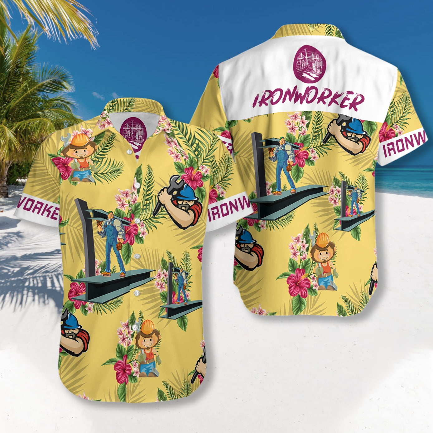 Ironworker Hawaiian Shirt Outfit Summer Beach