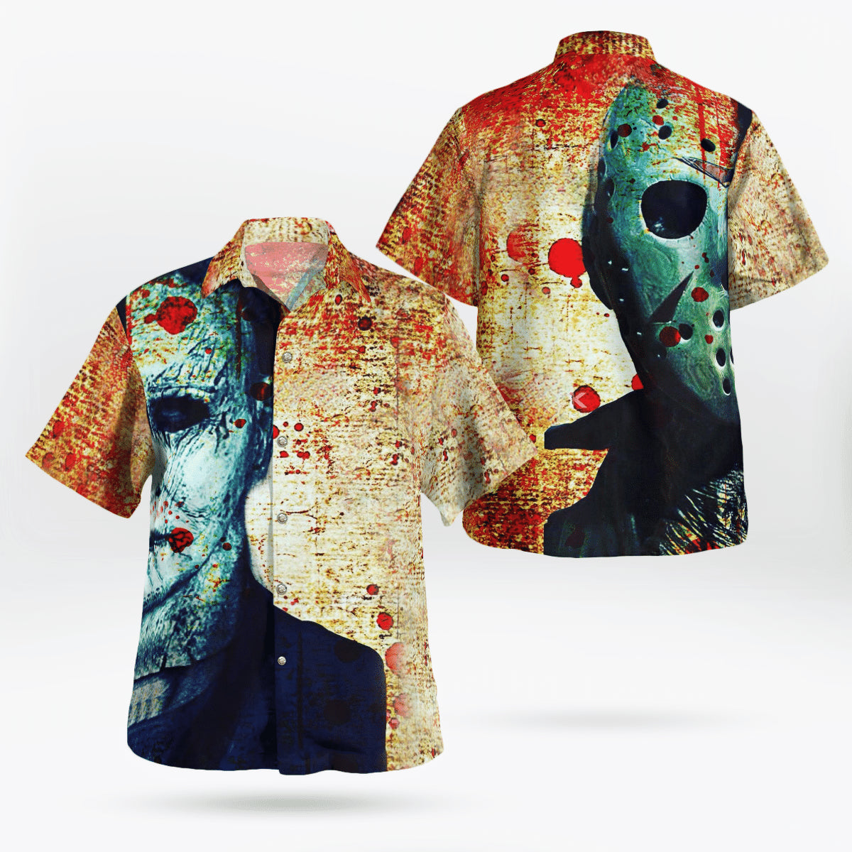 Jason Voorhees Michael Myers Half Face Hawaiian Shirt