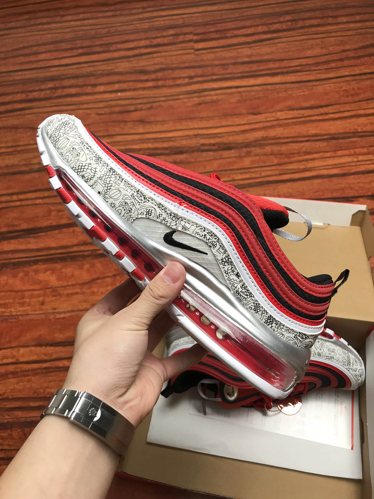 Jayson Tatum x Nike Air Max 97 White Black Red On Sale