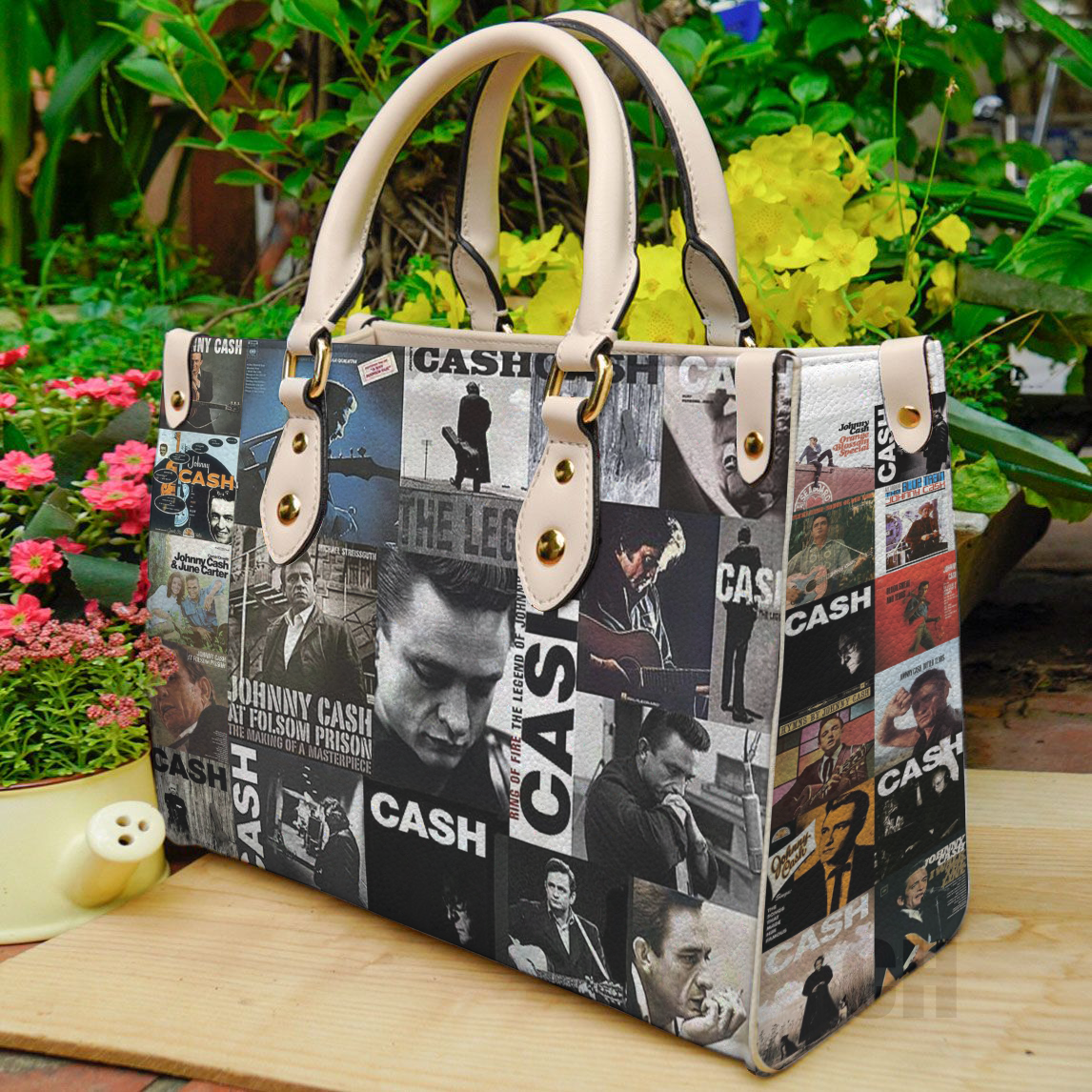 Johnny Cash Women Leather Hand Bag