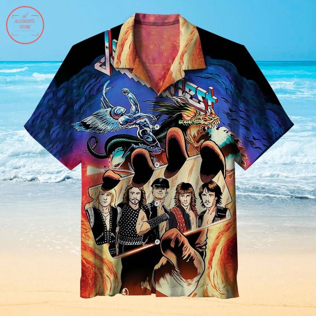 Judas Priest Hawaiian Shirt Outfit Summer Beach