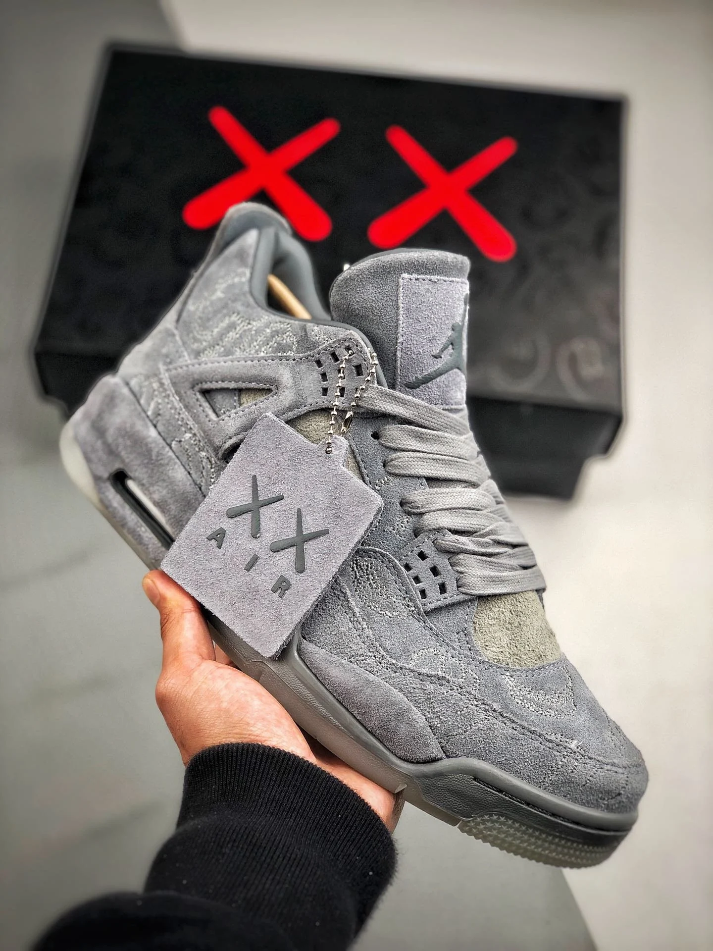 KAWS x Air Jordan 4 Cool Grey White 930155-003 For Sale