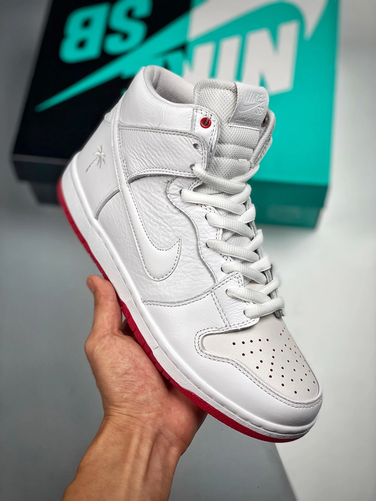 Kevin Bradley x Nike SB Dunk High White University Red For Sale