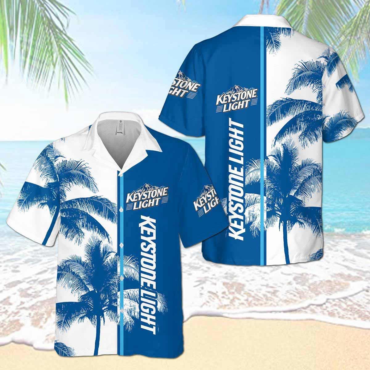 Keystone Light Palm Hawaiian Shirt